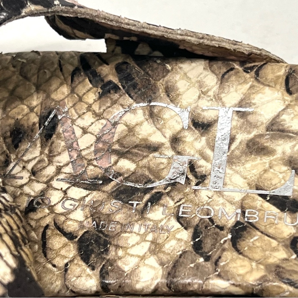 AGL Attilio Giusti Leombrum Leather Python Snake Print Sandal Women EU 40 US 9.5 - Picture 15 of 15